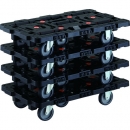 日本中山TRUSCO BT 700 J3-E100-M4  批量購(gòu)買連結(jié)式樹脂制平板車甲殼蟲700 X450自如三輪4臺(tái)套