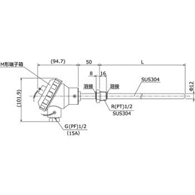 シマデン SRD-23M-120F05016614-F1P000009 端子箱付測(cè)溫抵抗體螺絲下插入長(zhǎng)150mm【端子臺(tái)下硅充值】